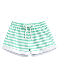 Ensemble crop top et short rayé vert menthe et blanc pour femme, tenue décontractée d'été deux pièces, taille élastique, vêtements de détente, streetwear, OEM - Product Image 3