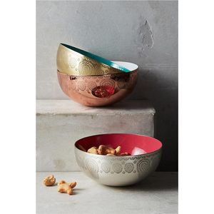 Luxury Modern Gold Brass Decorative Bowl - Brushed Metal Serving Dish for Home Decor Hotel Tableware & <b>Wedding</b> Centerpiece Bowls - Product Image 2