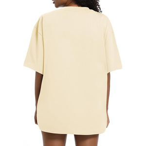 T-shirt unisexe en coton 100% écologique, tricoté, coupe ample, col rond, manches courtes, couleur unie, épaules tombantes, grande taille - Product Image 1