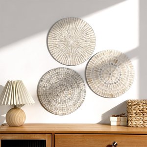 Adornos de pared de nácar, combo al precio más bajo, decoración del hogar con diseño original, plato artístico con incrustaciones de conchas. - Product Image 5