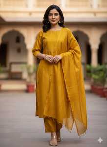 ASHMITAS COLLECTIONS Saree en soie longue pour femme, style moderne, infroissable, séchage rapide, coupe classique pour mariage, fête, Diwali - Product Image 5