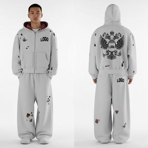 Mens <b>Overall</b> Print Tracksuit Custom Graphic Printed Tracksuit Set Cotton Polyester Streetwear Tracksuit Set - Product Image 5