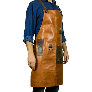 Delantal de Cuero de Alta Calidad, Estilo Vintage, Delantal de Trabajo sin Mangas con Pechera de Cuero Genuino para Limpieza - Product Image 5