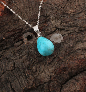 Natural Turquoise <b>Charms</b> 925 Sterling Silver Platinum Plated Vintage Wholesale Gemstone Jewelry Unisex Stamped Necklace Gift - Product Image 6