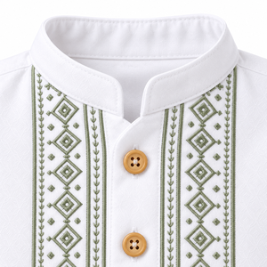 Robe musulmane pour bébé, robe traditionnelle blanche pour l'Aïd et le Ramadan, robe longue brodée à manches longues pour tout-petits, tenue de fête - Product Image 6