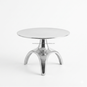 Luxury Polished Metal Wedding Cake Riser • Fine Dining Catering Presentation Base - Product Image 2