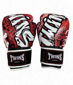 Nouveautés : Gants de boxe en cuir noirs personnalisables pour jumeaux, avec sangles réglables auto-agrippantes pour le kick-boxing et les arts martiaux - Product Image 2
