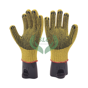 ถุงมือทำงานผ้าฝ้ายสีเหลืองถุงมือนิรภัยกันลื่น - Product Image 2