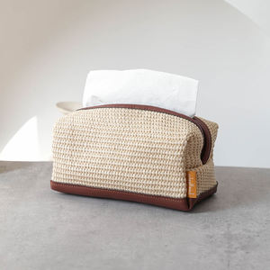 Boîte à mouchoirs en jute au design moderne – Porte-mouchoirs décoratif écologique fait main pour la maison et le bureau - Product Image 4