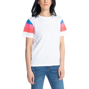Camiseta Casual Personalizada para Mujer, Cuello Redondo, Alta Calidad, Corte Regular, Impresión de Logotipo Personalizada, Tallas Grandes, Transpirable, 100% Algodón Canvas, OEM - Product Image 1