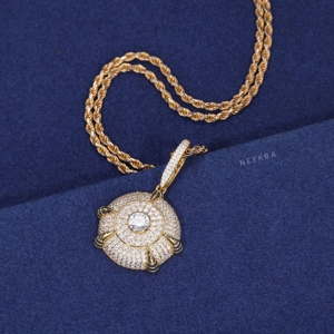 Colgante de medallón de cúpula de moissanita, Plata de ley 925, Joyería hecha a mano, Estilo Hip Hop - Product Image 5