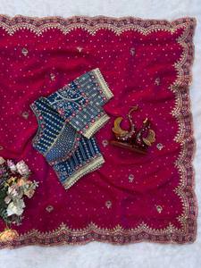 Reglance Royal Zari Shimmer Space Saree Luxe Embroidery Glamorous Elegant Trendy Complete Designer Saree Set Latest Gujarat for - Product Image 3