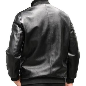 Men's Black PU Leather Moto <b>Jacket</b> Stand Collar Zipper Closure <b>Slim</b> <b>Fit</b> Affordable men's winter leather <b>jacket</b> New style - Product Image 5