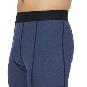 Shorts Bermuda de compression pour homme, bleus, à empiècements, taille mi-haute, élastiques, respirants, en tricot de Spandex et Nylon, décontractés - Product Image 3