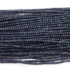 Cuentas Redondas Microfacetadas de Zafiro Azul Natural AAA de 3 mm, Cuentas de Zafiro Azul de 13 Pulgadas, Cuentas de Zafiro Facetadas para la Fabricación de Joyas - Product Image 5
