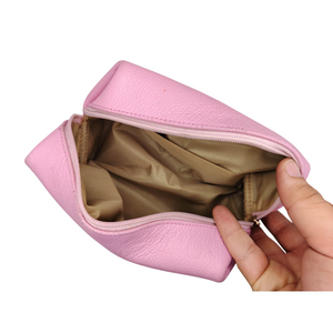 Bolsa de Cosméticos Rosa de PU, Tamaño Mediano, Cierre de Cremallera, Estuche de Maquillaje Portátil de Estilo Simple - Product Image 6