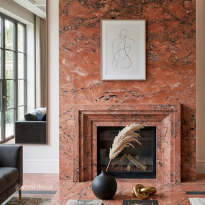 Elegante Baldosa de Mármol Calcita Roja Mega, Cortada a Medida, Pulida, Diseño Moderno para Habitaciones de Lujo - Product Image 6