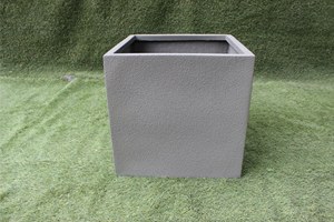 Modern <b>Square</b> FRP Planter Grey Rough dotted Outdoor Garden Flower <b>Pot</b> Classic Style Durable Lightweight Floor Hand Carved - Product Image 4
