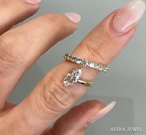 Anillo de Compromiso Premium con Diamante Moissanite de 1 Quilate, EF VVS, para Mujer, Chapado en Oro Amarillo/Blanco/Rosa de 10k, 14k, 18k, Joyería Nupcial - Product Image 3