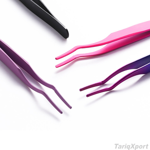 Pince à épiler professionnelle pour extensions de cils DIY, en acier inoxydable, durable, avec poignée confortable, outil de précision pour les cils - Product Image 3