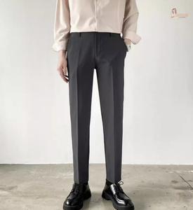 Pantalon décontracté à fermeture éclair, léger, taille mi-haute, 100 % coton, respirant, confortable, couleur unie, poches, coupe droite, long, pour le quotidien - Product Image 2