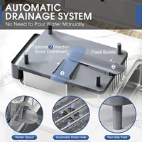 Égouttoir à vaisselle vertical en acier inoxydable 304 grande capacité avec drainage automatique, panier à couverts amovible et conception résistante à la rouille