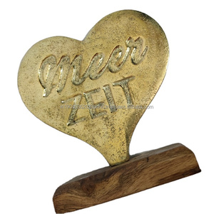 Exportador de adorno de Metal, escultura de regalo de Navidad con Base de madera para mesa, decoración del hogar y suministros para fiestas de regalo - Product Image 1