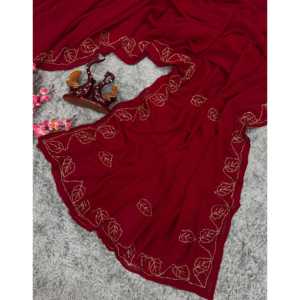 Sari de fête Katdana, magnifique, fait main, robes élégantes - Product Image 3