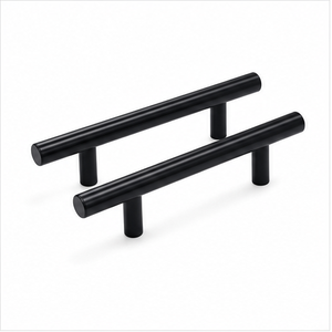 OEM Free Sample Matte <strong>Black</strong> Minimalist Steel Bar Pull Cabinet Handle for Kitchen Bedroom Warehouse Wardrobe Drawer Dresser - Product Image 1