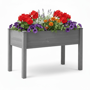Jardinière surélevée en bois 24x30 pouces pour jardinage extérieur, 48x24x30 pouces, 4 pieds, pour plantes, fleurs, fruits, légumes, herbes - Product Image 1