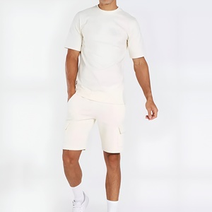 Hight Quality Manufacturer Tracksuit Suit with Short Sleeve Men's <b>Sets</b> 100% cotton breathable summer T-shirt <b>set</b> - Product Image 3