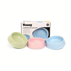 Comedero para mascotas Yommy de 21 cm, plato individual de plástico para gatos y perros - Product Image 3
