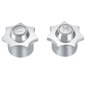 Robinet de cuisine et de salle de bain HDZ0016, poignée d'eau chaude/froide de remplacement, finition chromée, matériau en zinc, installation à visser - Product Image 1