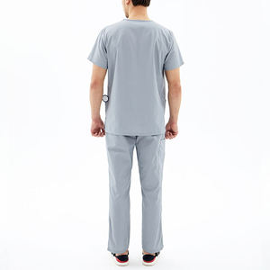 Men Hospital Operating Room Black Blue Nurse Scrubs Set Salon Work Uniform Medical Surgical <b>Tops</b> Pants Doctor Men's Breathable - Product Image 2