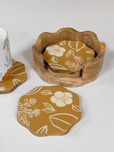 Juego de posavasos de resina y madera con logotipo personalizado, tapetes promocionales para bebidas, para branding empresarial, eventos corporativos y colecciones minoristas - Product Image 2