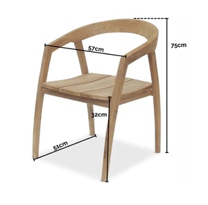 Fauteuil de salle à manger moderne en bois massif avec dossier incurvé, pieds imperméables, design stable pour la maison, le bureau et l'appartement - Product Image 5