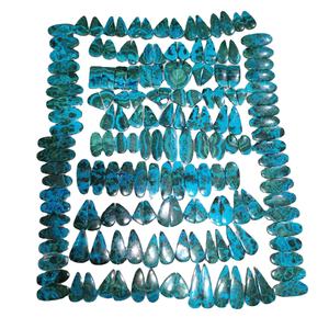 Shattuckite Cabochon คู่อัญมณีหลวมอัญมณีธรรมชาติสีดำและสีชมพูสำหรับทำเครื่องประดับ - Product Image 2