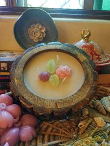 Juego de 4 portavelas para velas de té con forma de tronco de árbol, decoración con temática forestal, estilo rústico y acogedor para cabina. - Product Image 2