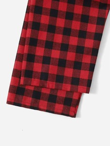 Pantalones de Franela a Cuadros Rojos para Hombre, Pantalones Casuales Holgados con Cintura Elástica, Transpirables, para Otoño e Invierno, Ropa para Estar en Casa - Product Image 5