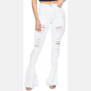 High Demand Plus Size Denim Jeans For Women Casual Washed Full Length Wide Leg Flared Baggy Flare <b>Pants</b> Loose Leg Wholesale - Product Image 6