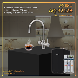 เครื่องทำน้ำร้อน-น้ำเย็นใต้เคาน์เตอร์ AQUATEK รุ่น AQ-3212B  วัสดุสแตนเลส 316L ระบบกรองน้ำ RO ไฟฟ้า สำหรับใช้ในครัวเรือน - Product Image 1