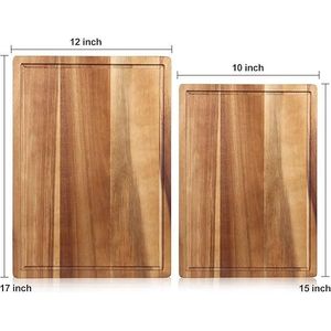 Taglieri in Legno Massello di Acacia, Decorazione per Cucina, Tagliere per Salumi, Formaggi, Carne, Pizza e Pane - Product Image 2