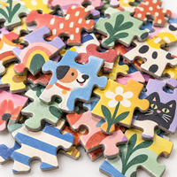 Puzzles personnalisés imprimés de 500 pièces, motif botanique, chat, 42x57cm, carton épais mat, jouet éducatif pour adultes