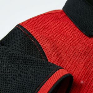 Chemise Homme Rouge et Noire à Manches Courtes, Séchage Rapide, Tricotée, Décontractée, Design Uni, Boutons sur le Devant, Coupe Classique, 100% Coton Teint Uni - Product Image 3