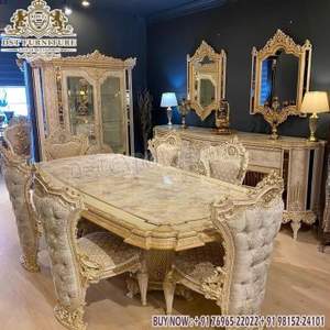Juego de Comedor Imperial de Lujo Hecho a Mano, Muebles de Comedor Victorianos en Oro Real, Juego de Mesa y Sillas de Madera Sólida, EE. UU. - Product Image 5