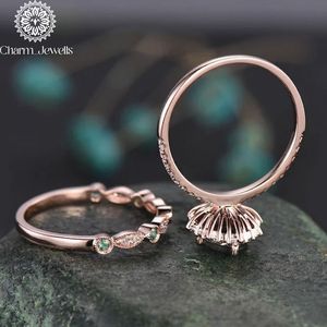 แหวนหมั้นแบบคลาสสิกชุบทอง18K ของผู้หญิง Charm_Jewells พร้อมการตั้งค่ารูปวงรี - Product Image 5