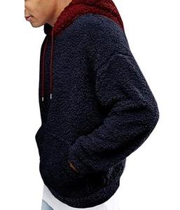 <b>Men's</b> <b>Pink</b> Fleece Hooded <b>Sweatshirt</b> Oversized Regular Fit Casual Pullover Winter Wear Solid Color Basicscotton blended - Product Image 5