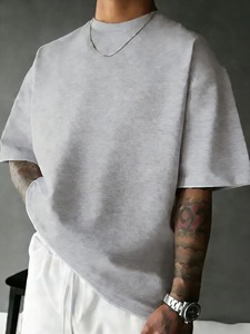 Custom Heavyweight Men's Regular Fit <b>White</b> <b>T</b>-<b>Shirt</b> 100% Cotton Formal 300GSM O-Neck Anti-Wrinkle Anti-Shrink Casual wear outfit - Product Image 4