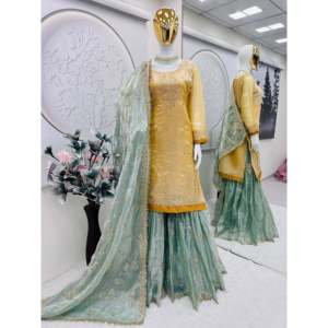 Women's <b>Party</b> Wear Embroidery <b>Sequins</b> Work Suit Set - Product Image 4