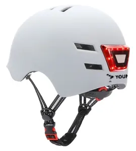sepeda hard shell helm Suppliers-Helm Sepeda Cangkang Keras Aman Dewasa, Helm Lampu LED Kualitas Tinggi
